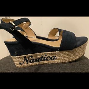 Sandals/wedges, color:blue, brand: Nautica